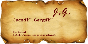 Jacsó Gergő névjegykártya